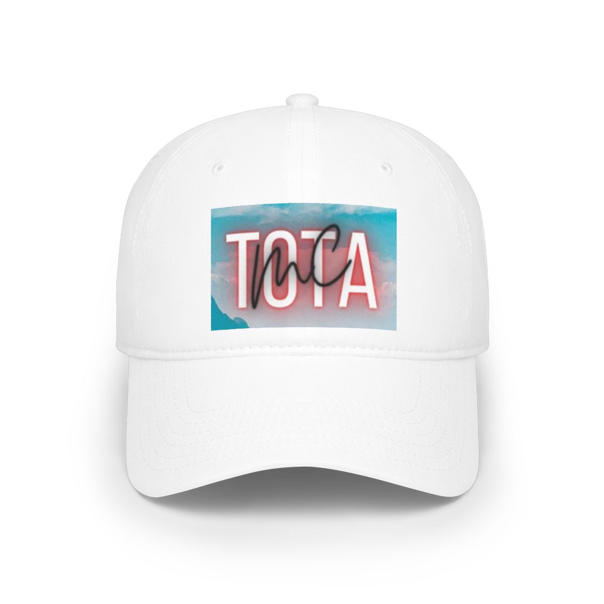 TOGA script patch Baseball Cap | retro pastel wave embroidery style | Tota Mc - alternate angle 3, merchandise