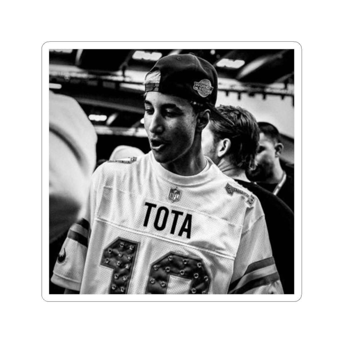 Black and White Photo Portrait Kiss-Cut Stickers | Square B&W Sticker | Tota Mc